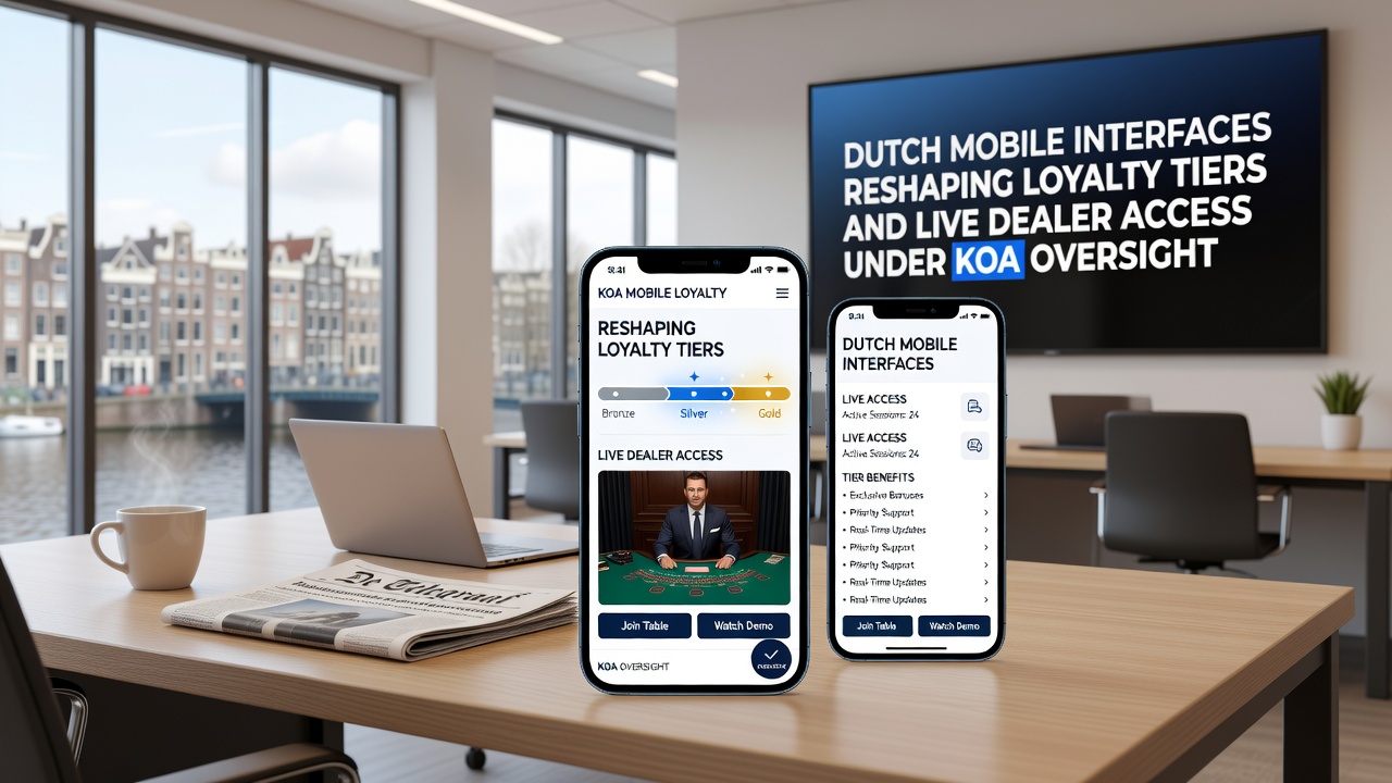 Mobiele casino interfaces die loyaliteitsniveaus en live dealer games tonen onder Nederlandse regelgeving
