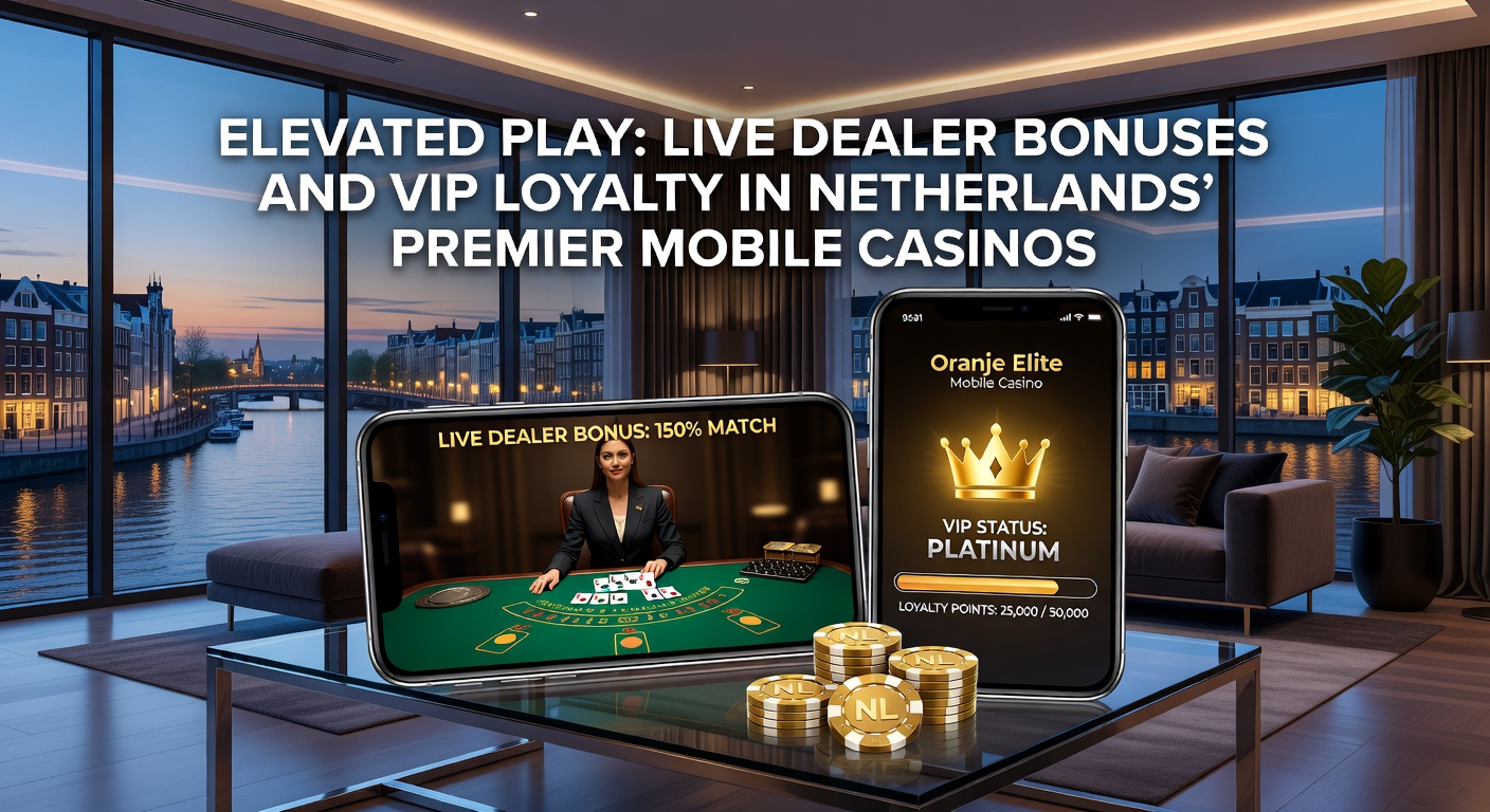 Live dealer tafels op mobiel scherm met bonussen en VIP-symbolen in een Nederlands casino-app