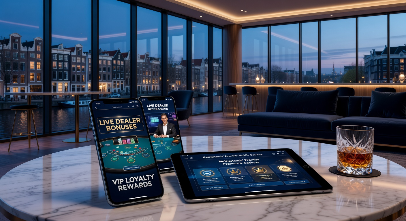 VIP speler aan live dealer tafel op mobiel met loyalty badges en bonus overlays in Nederlands casino