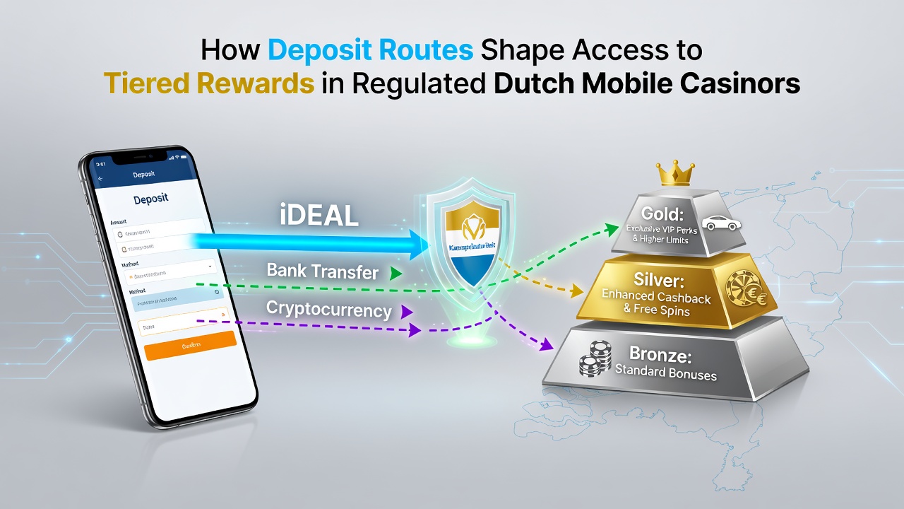 Mobiele casino interface met verschillende stortingsopties en beloningsniveaus