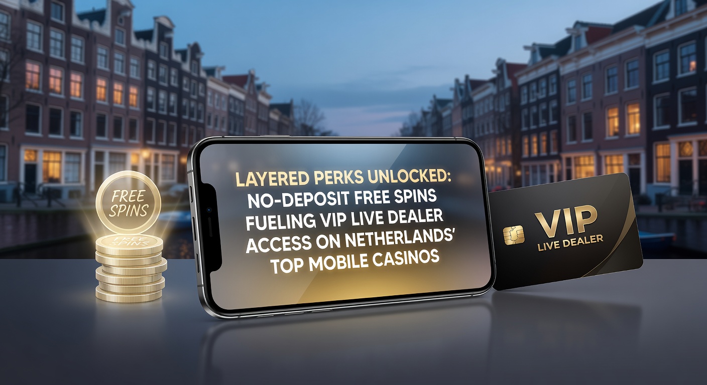 Mobiele casino interface met free spins en VIP live dealer tafels op een Nederlands platform, scherm gevuld met draaiende slots en elegante live dealers