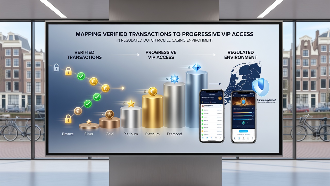 Mobiele interface die VIP-voortgang toont na geverifieerde transacties