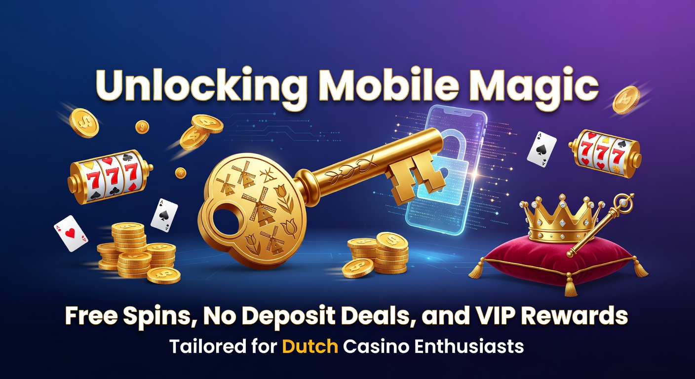 Mobiele casino interface met free spins en bonusaanbiedingen zichtbaar op een smartphone-scherm, gericht op Nederlandse spelers